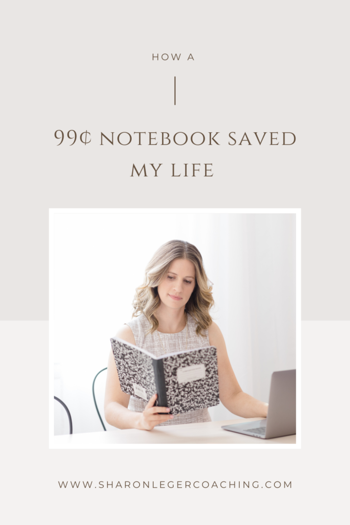 How a 99¢ Notebook Saved My Life | Sharon Leger Coaching - Personal Growth for Busy Moms 